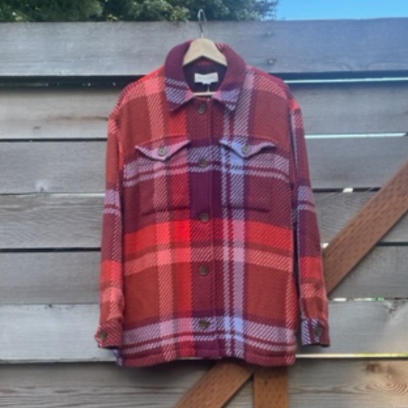 Outerknown Cloud Weave Shirt Jacket in Addison Plaid NWT - Picture 6 of 11